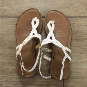 White strappy sandals